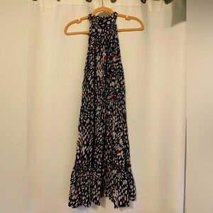 Brown black and white spotted dress